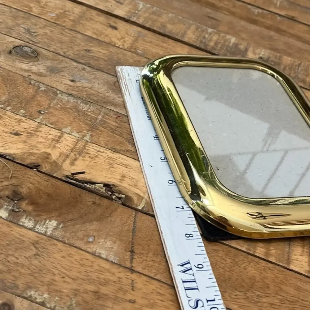 Vintage MCM Gold-Toned Brass Picture Frame 4.5